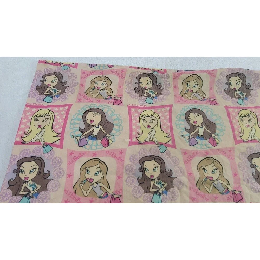 Vintage 2004 Lil Bratz Pink Standard Pillowcase Y2K MGA Doll Pillow Cover Decor